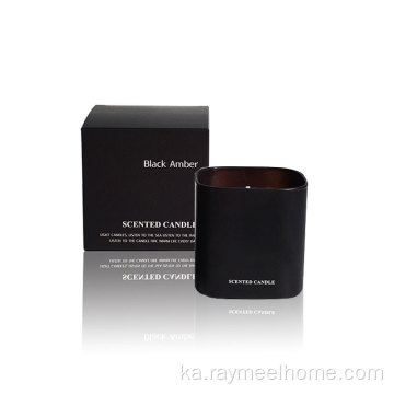 9.8oz Premium სოიოს ცვილი შავი ქარვისფერი სურნელოვანი სანთელი
